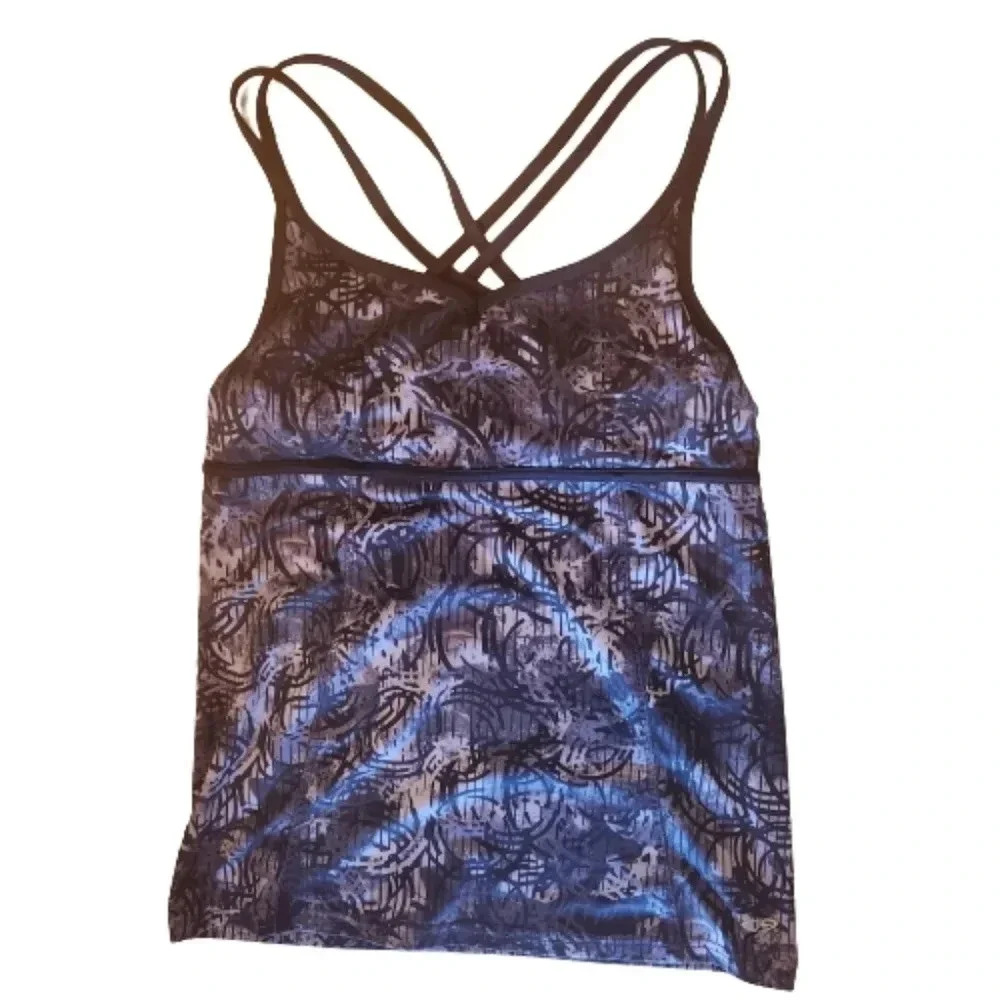 Champion purple and black patterned strappy back athletic top Size S/P